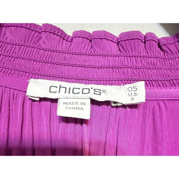 Chico's Boho Peasant Y2K Embellished Top Womens Size 6 Office Siren Indie Sleaze - Picture 6 of 8